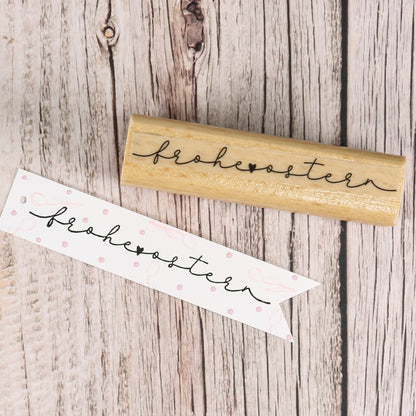 Osterstempel "frohe ostern" mit Herz