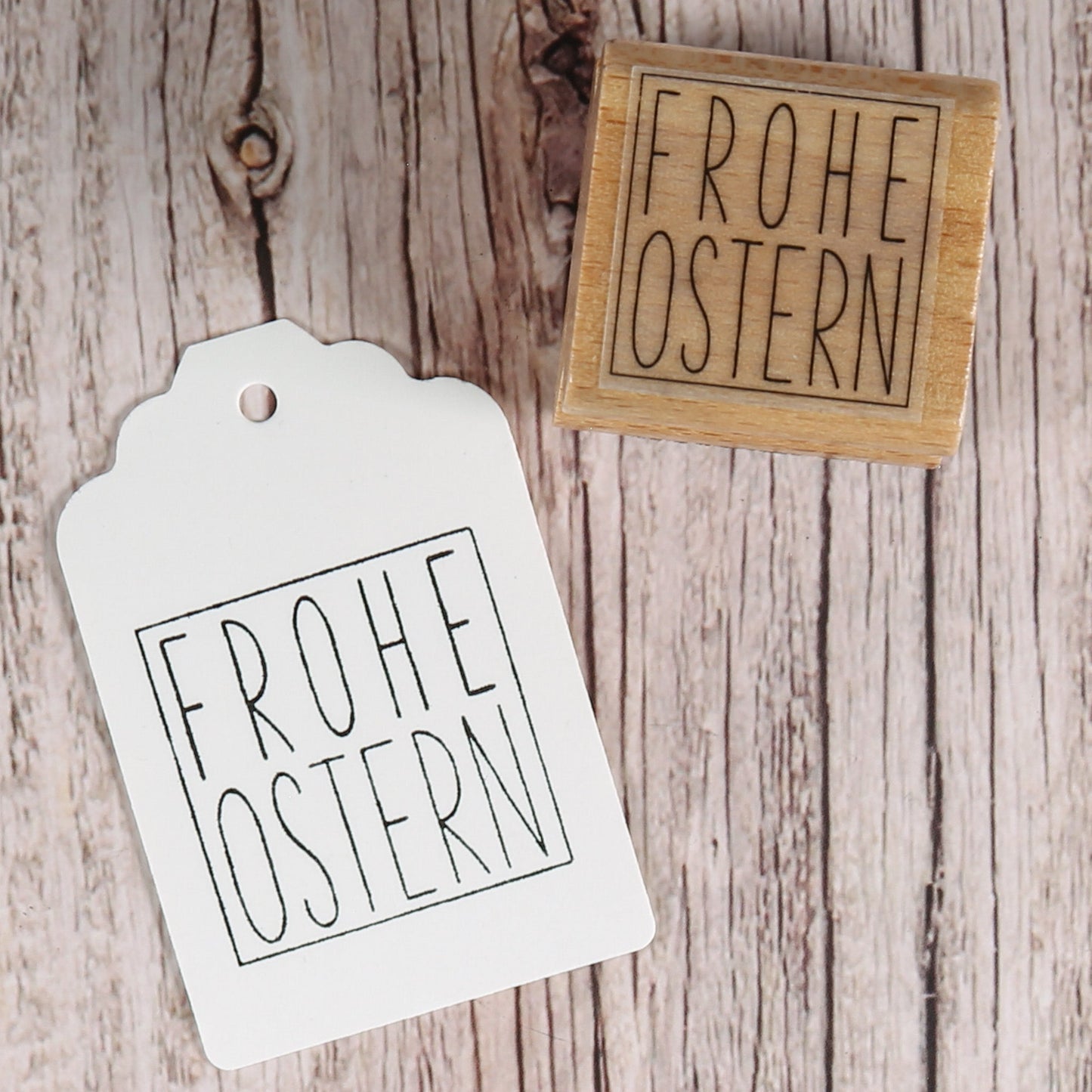 Osterstempel "FROHE OSTERN" mit Rahmen
