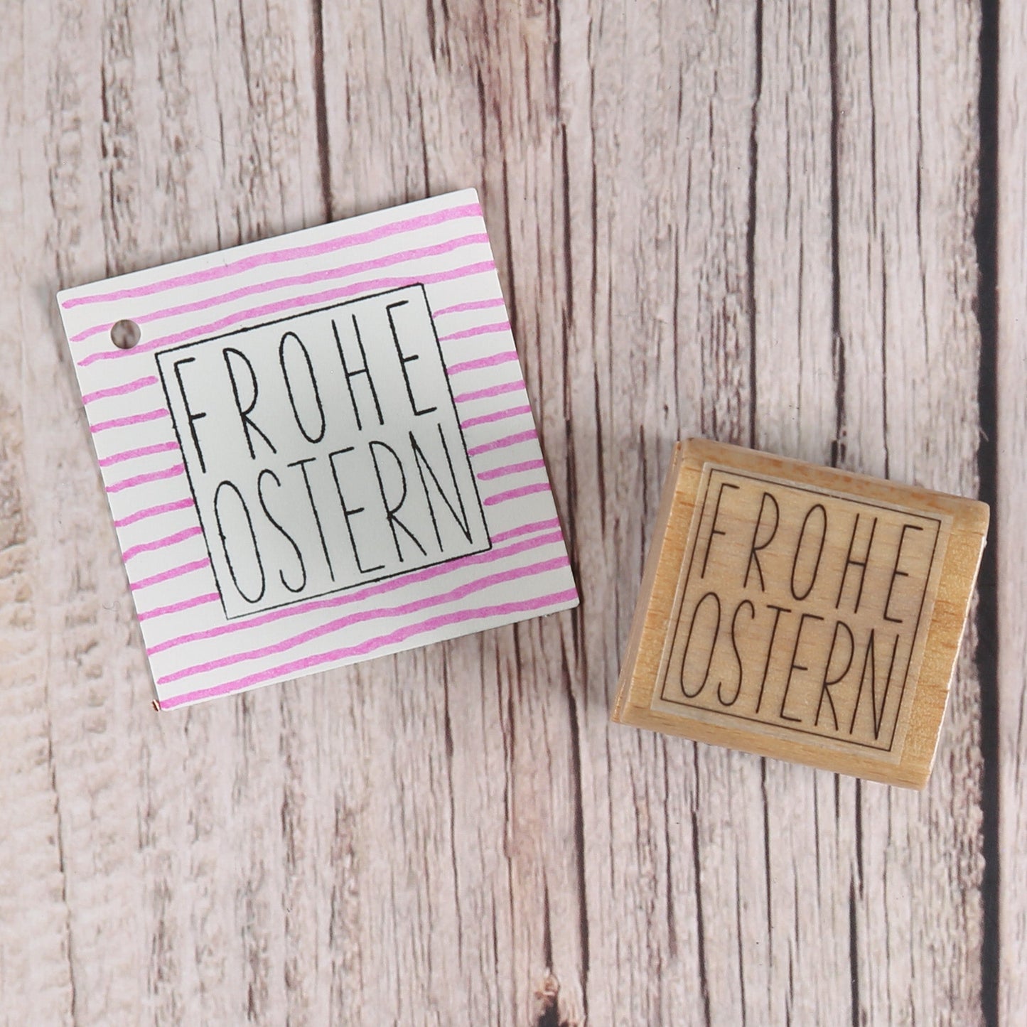 Osterstempel "FROHE OSTERN" mit Rahmen