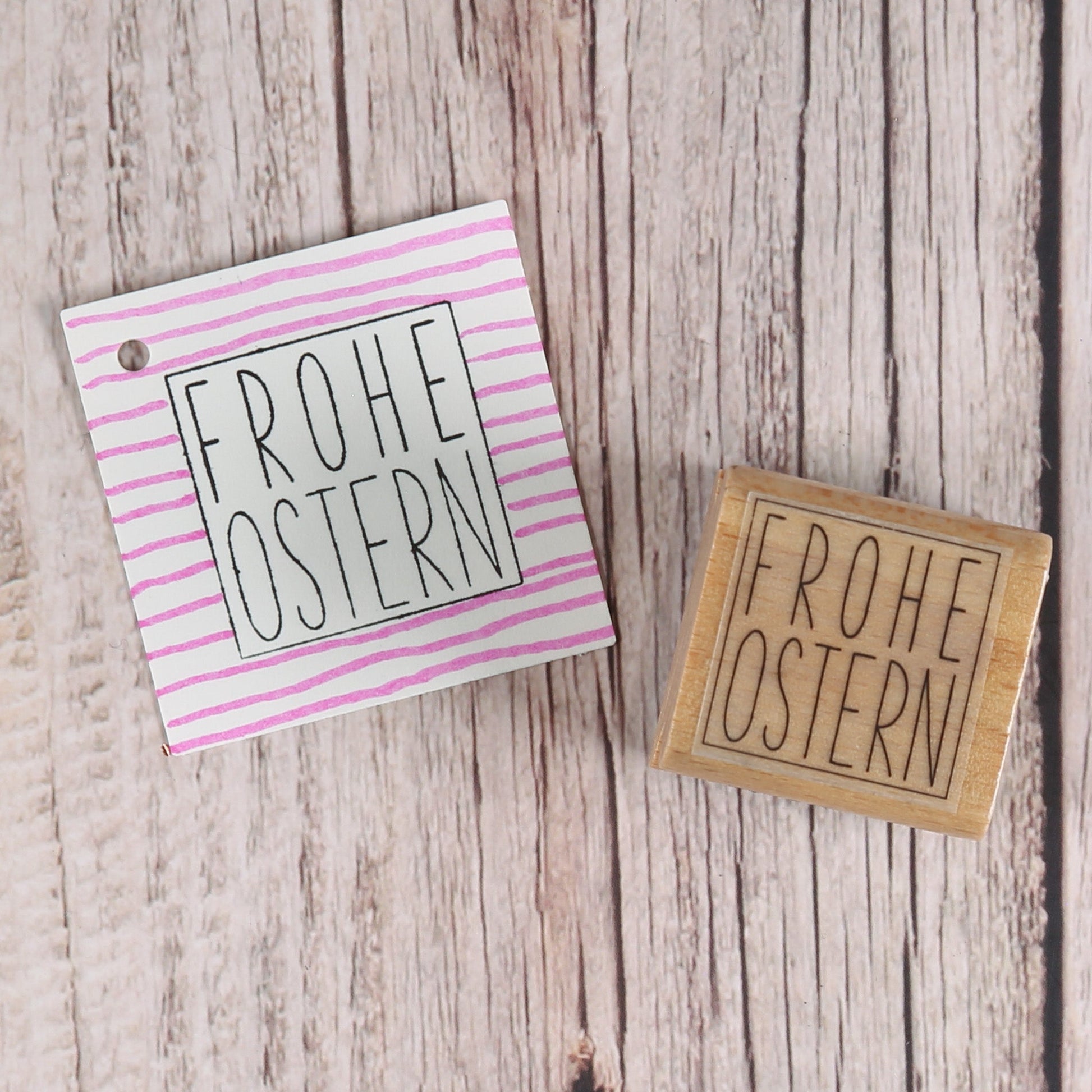 Osterstempel "FROHE OSTERN" mit Rahmen