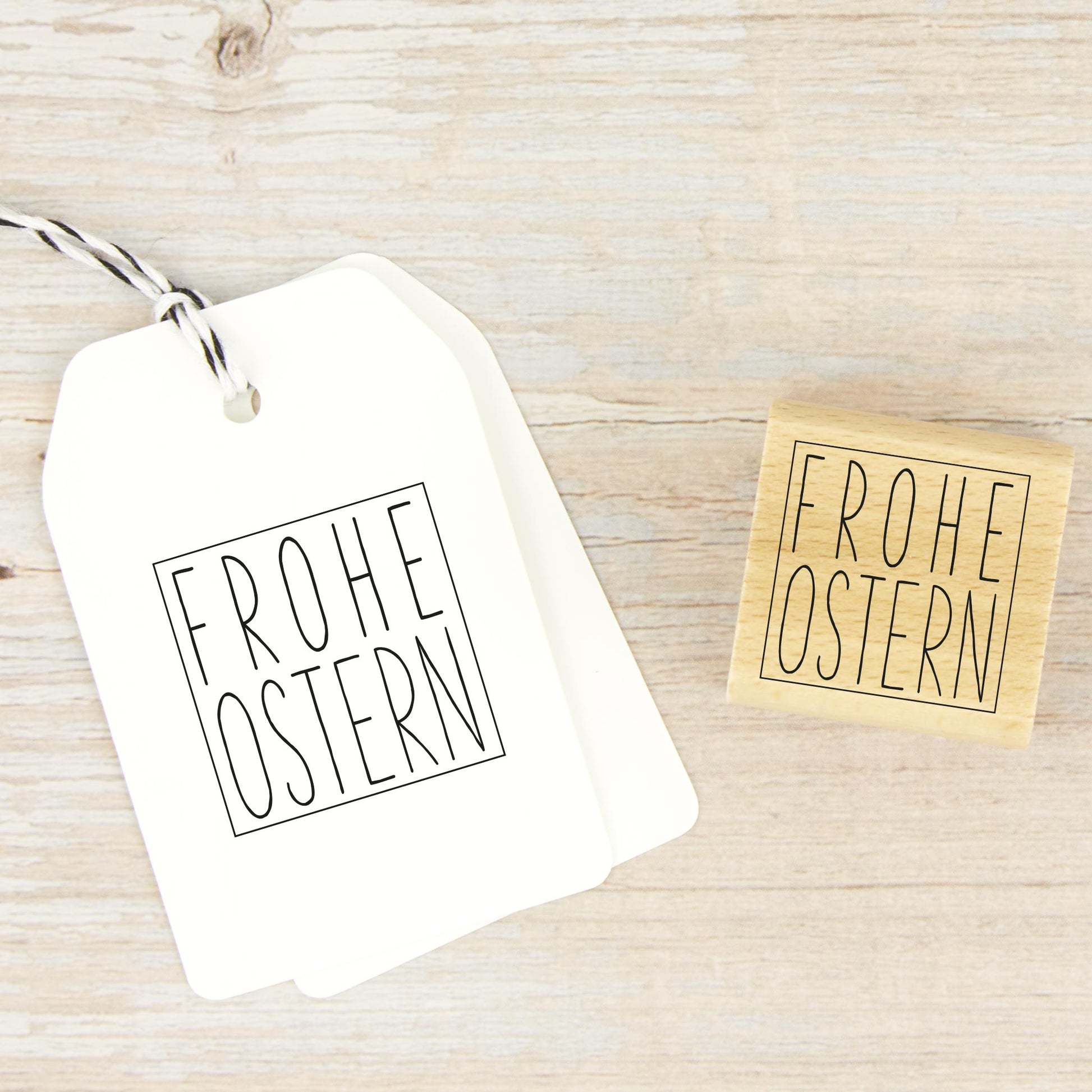 Osterstempel "FROHE OSTERN" mit Rahmen
