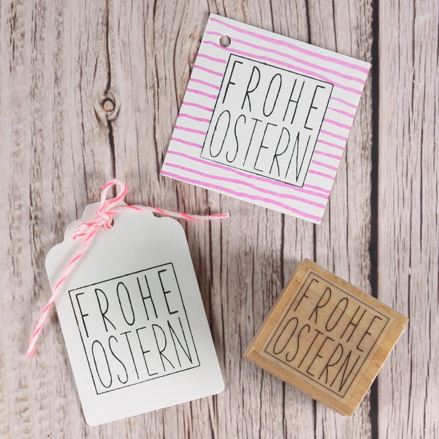 Osterstempel "FROHE OSTERN" mit Rahmen