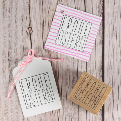 Osterstempel "FROHE OSTERN" mit Rahmen