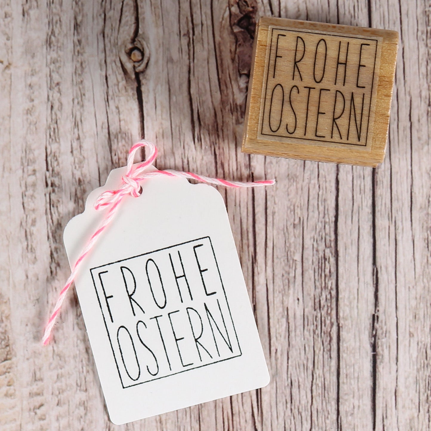 Osterstempel "FROHE OSTERN" mit Rahmen