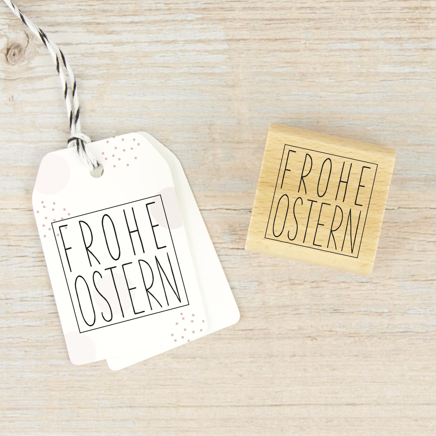 Osterstempel "FROHE OSTERN" mit Rahmen