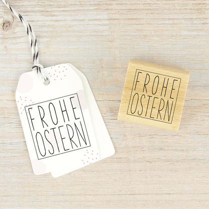 Osterstempel "FROHE OSTERN" mit Rahmen