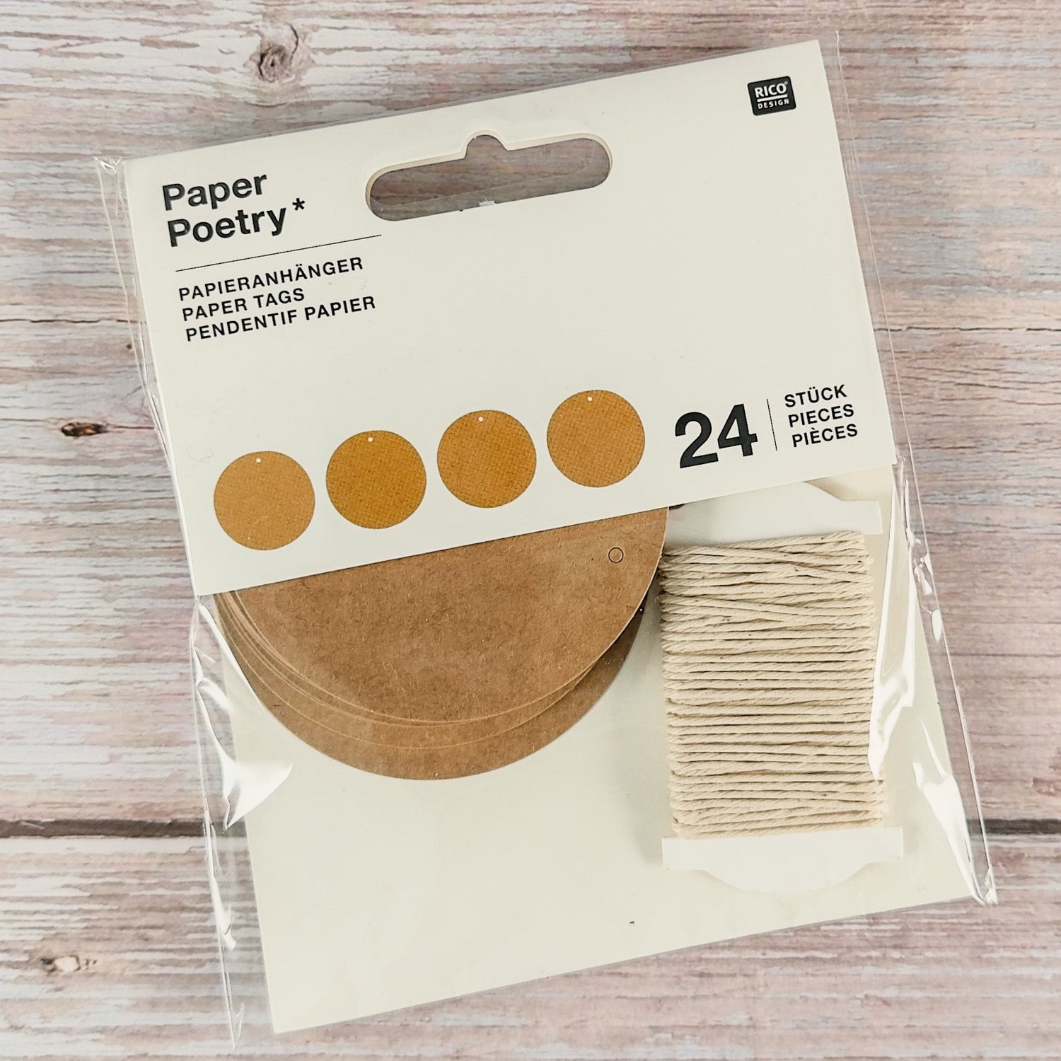 Papieranhänger in Kraftpapier (rund) - IN LOVE WITH PAPER