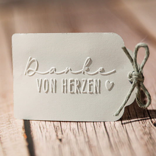 Prägestempel "Danke von Herzen" - IN LOVE WITH PAPER