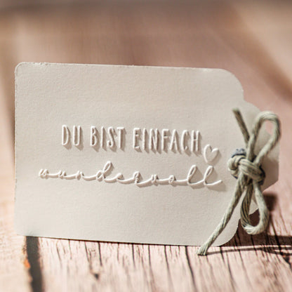 Prägestempel "Du bist einfach wundervoll" - IN LOVE WITH PAPER