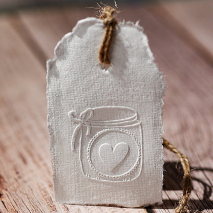Prägestempel Herzglas für Selbstgemachtes - IN LOVE WITH PAPER