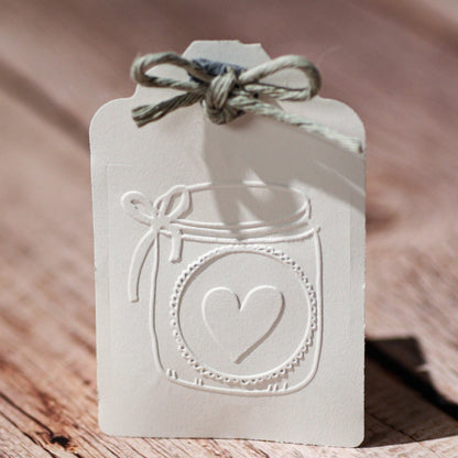 Prägestempel Herzglas für Selbstgemachtes - IN LOVE WITH PAPER