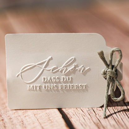 Prägestempel "Schön dass du mit uns feierst" - IN LOVE WITH PAPER