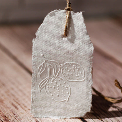 Motivprägestempel "Zitronenzweig" - perfekt für Einladungen im mediterranen Stil, Geschenkanhänger oder Mitbringsel