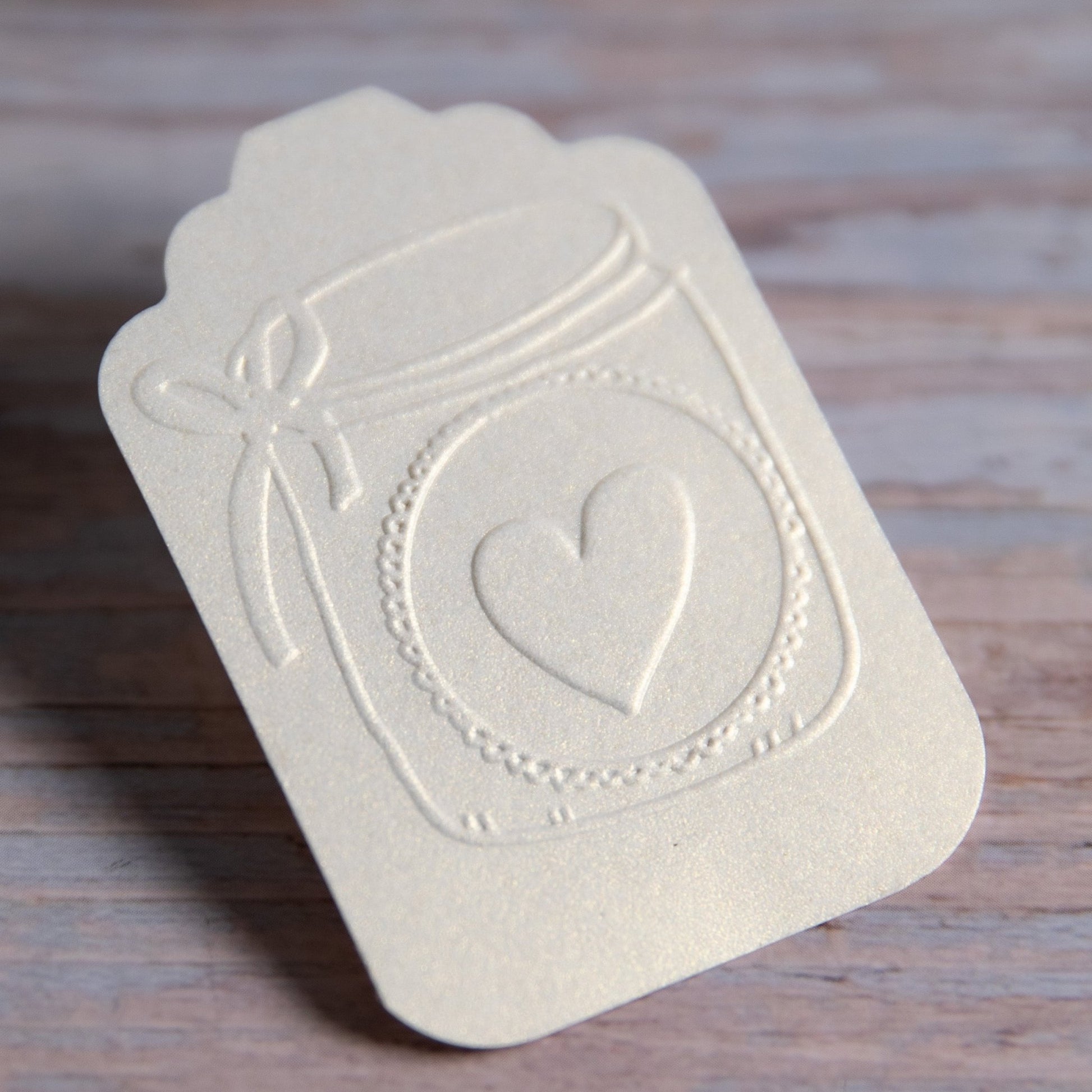 Prägestempel Herzglas für Selbstgemachtes - IN LOVE WITH PAPER