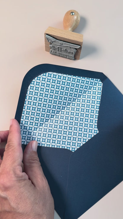 Adressstempel mit Papierflieger "Schneverdingen"