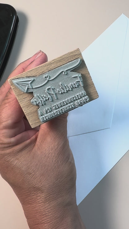 Adressstempel mit Papierflieger "Schneverdingen"
