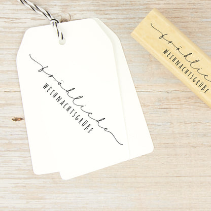 Filigraner Stempel "Fröhliche Weihnachtsgrüße"