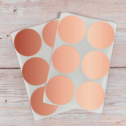 Runde Metallic - Sticker Rosé Gold (50 mm, 6 Stück) - IN LOVE WITH PAPER