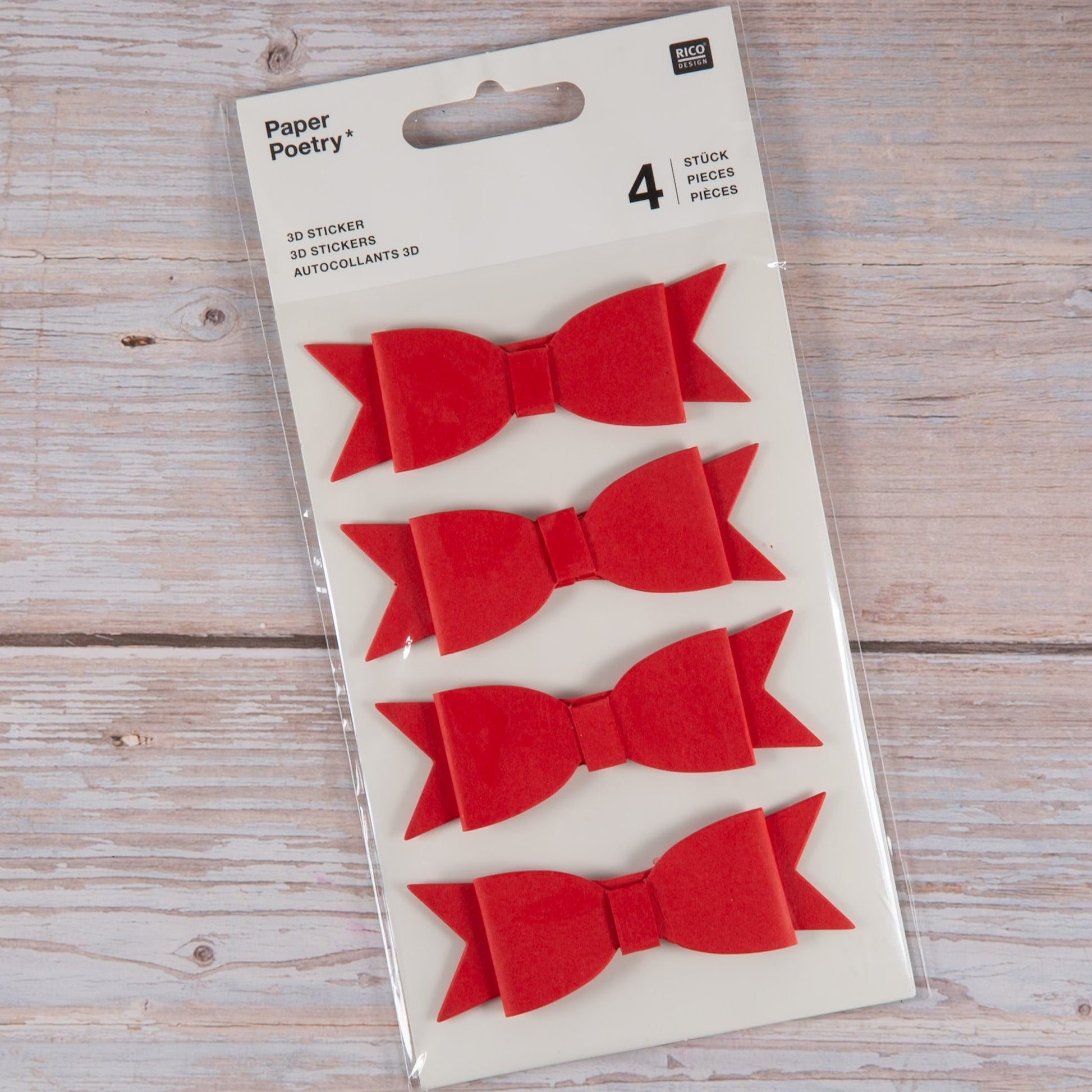 Schleifen - Sticker (rot, 3D) - IN LOVE WITH PAPER
