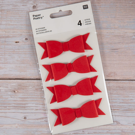 Schleifen - Sticker (rot, 3D) - IN LOVE WITH PAPER