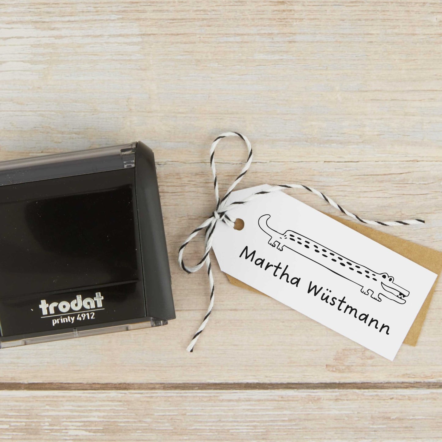 Selbstfärbestempel Krokodil