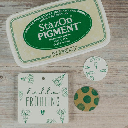 StazOn Pigment Shamrock Green – Grünes Stempelkissen für Glas, Keramik & mehr - IN LOVE WITH PAPER