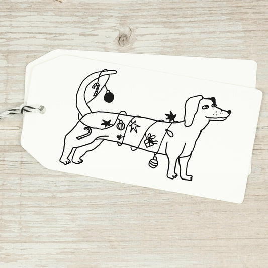Stempel "Dackel mit Lichterkette" (zwei Größen) - IN LOVE WITH PAPER