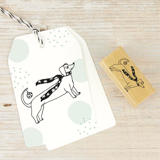 Stempel "Dackel mit Schal" (zwei Größen) - IN LOVE WITH PAPER