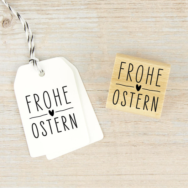 Stempel „Frohe Ostern" mit Herz