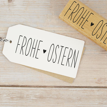 Stempel "FROHE OSTERN" mit Herz (groß)