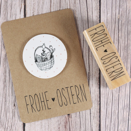 Stempel "FROHE OSTERN" mit Herz (groß)