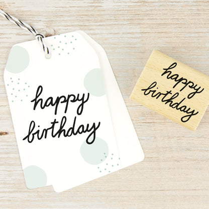 Stempel "Happy Birthday" in Handschrift