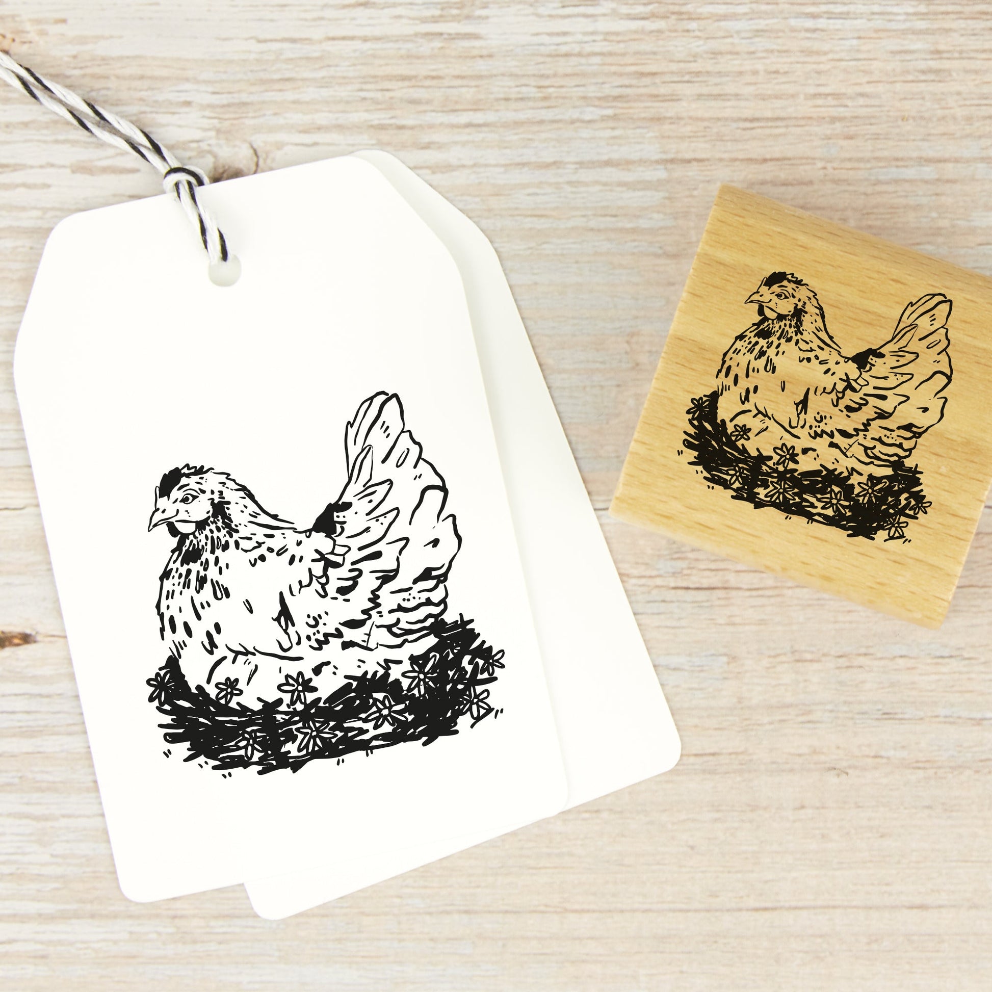 Stempel "Huhn im Nest"