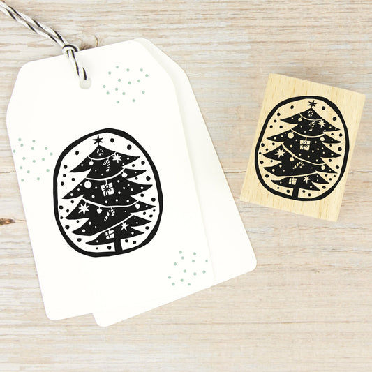 Stempel "Weihnachtsbaum" mit rundem Rahmen - IN LOVE WITH PAPER