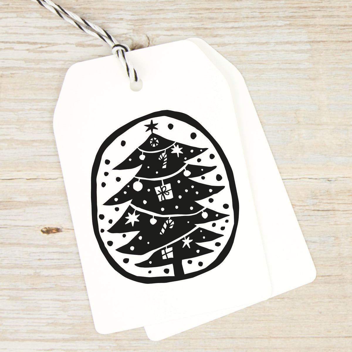 Stempel "Weihnachtsbaum" mit rundem Rahmen - IN LOVE WITH PAPER