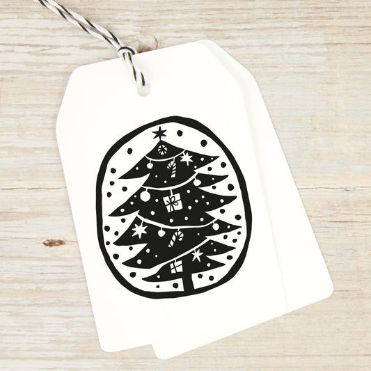 Stempel "Weihnachtsbaum" mit rundem Rahmen - IN LOVE WITH PAPER