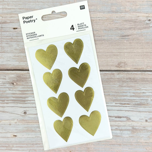 Sticker Herzen (gold) - IN LOVE WITH PAPER