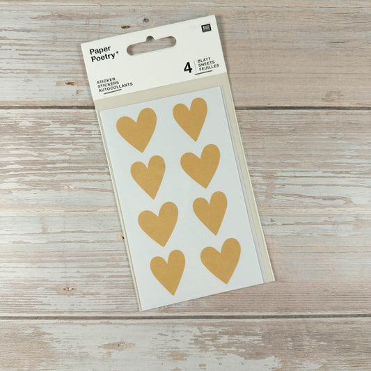 Sticker Herzen (Kraftpapier) - IN LOVE WITH PAPER