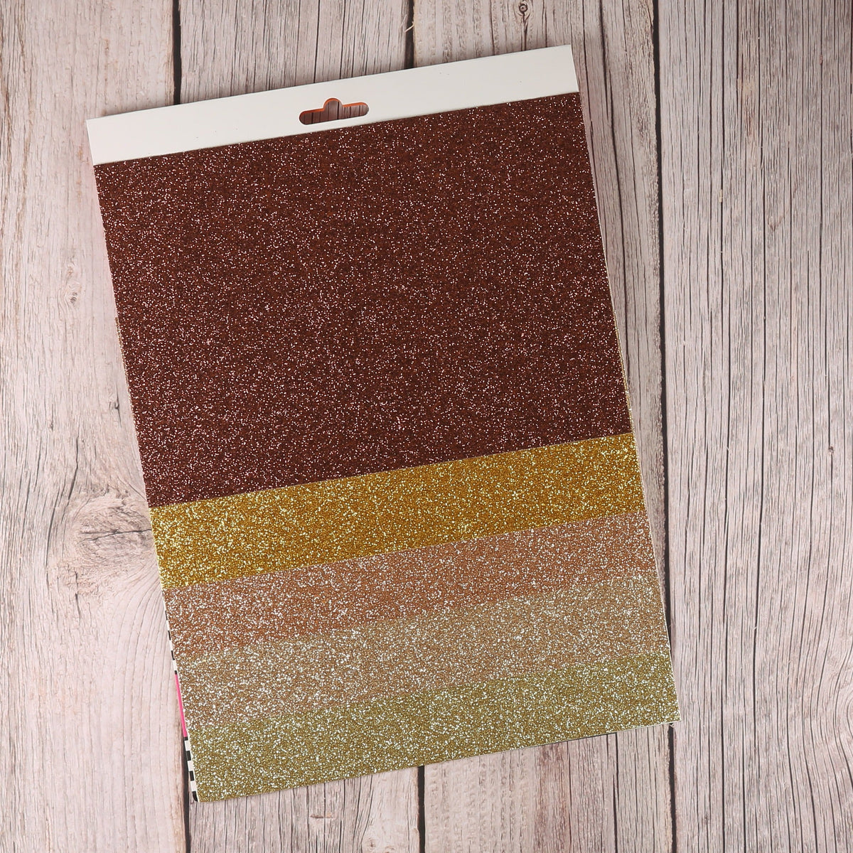 Selbstklebendes Glitzerpapier A5 in warmen Erdtönen – Kupfer, Gold, Champagner