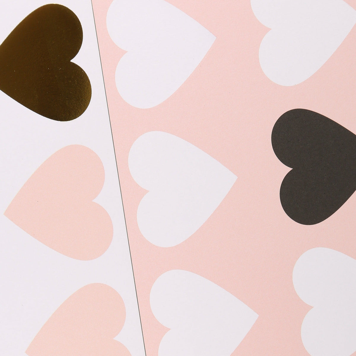 LOVE it Designpapier Muster Herzen in Rosa, Gold und Schwarz