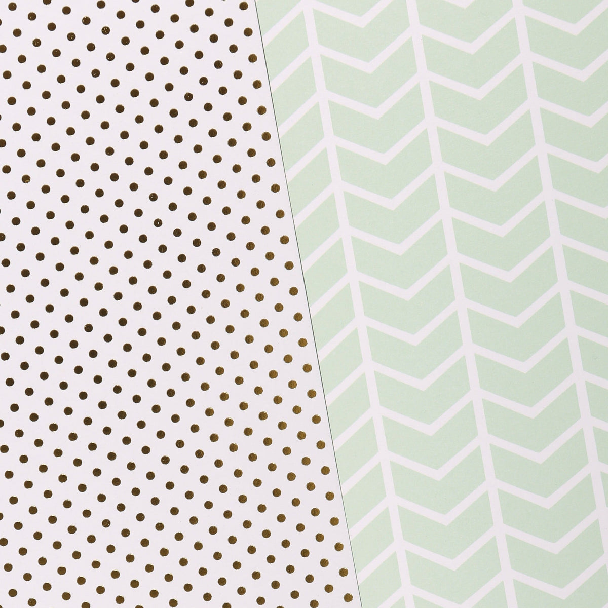 LOVE it Designpapier Muster Gold-Punkte und Mint-Chevron