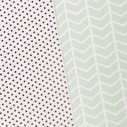 LOVE it Designpapier Muster Gold-Punkte und Mint-Chevron