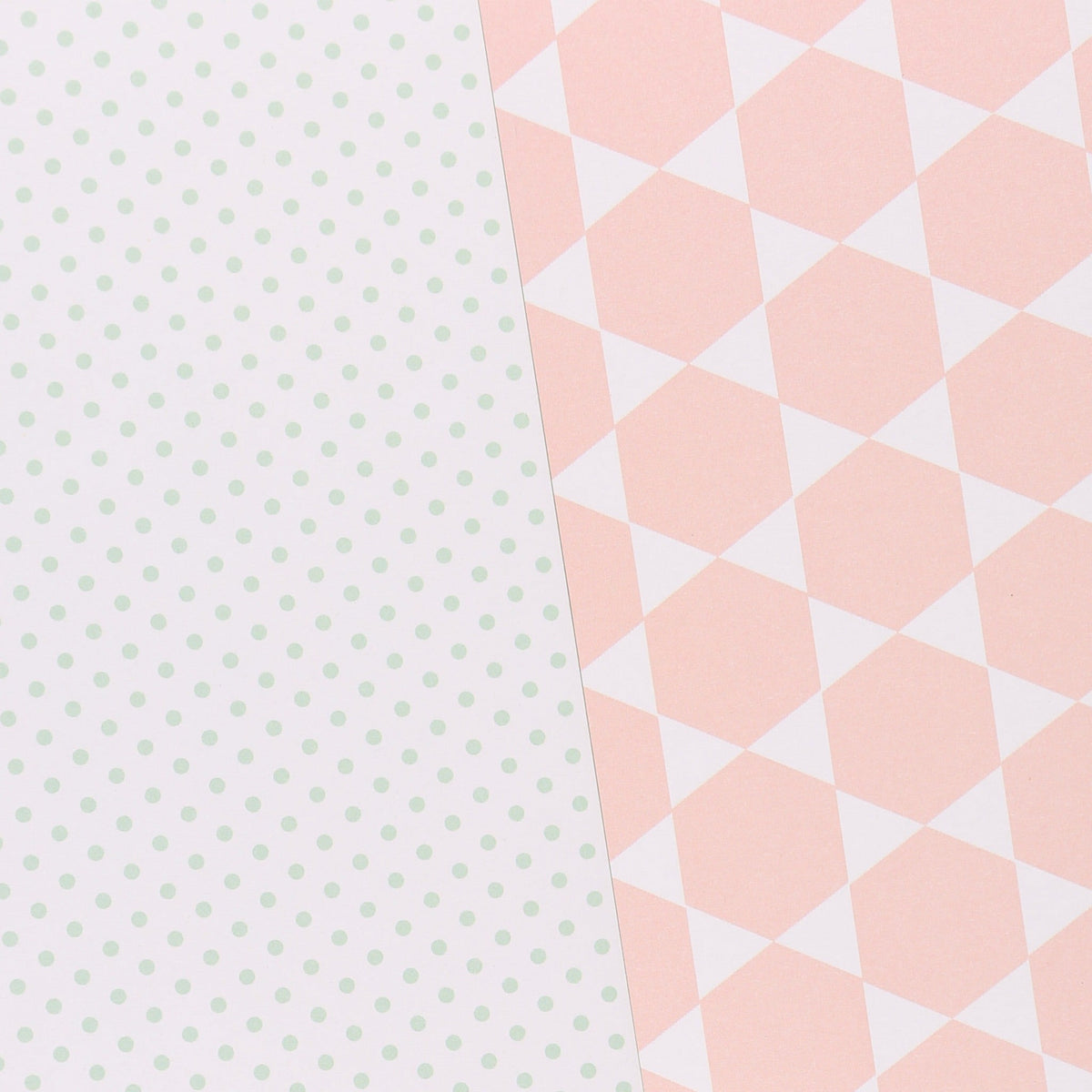 LOVE it Designpapier Muster Mint-Punkte und Rosa-Dreiecke
