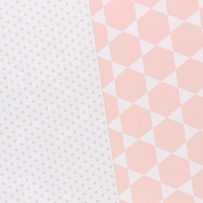 LOVE it Designpapier Muster Mint-Punkte und Rosa-Dreiecke