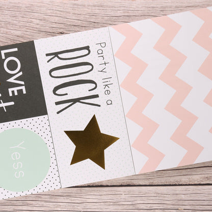 LOVE it Designpapier Muster Rosa-Chevron und Mint-Dreiecke