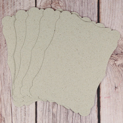Fünf Vintage-Blankokarten aus Graspapier (DIN A6) im Fächer – 5er-Set
