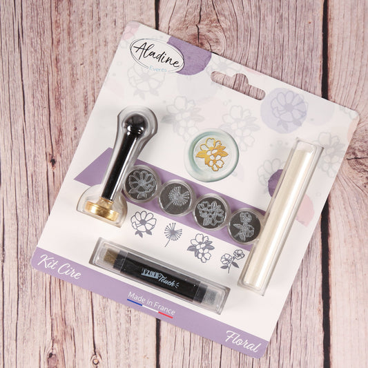 Wachssiegel-Set "Floral" inklusive Wachs & Glitzer - IN LOVE WITH PAPER