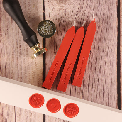 Wachssiegel-Set "Herz" in Rot