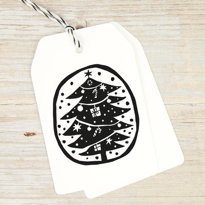 Stempel "Weihnachtsbaum" mit rundem Rahmen