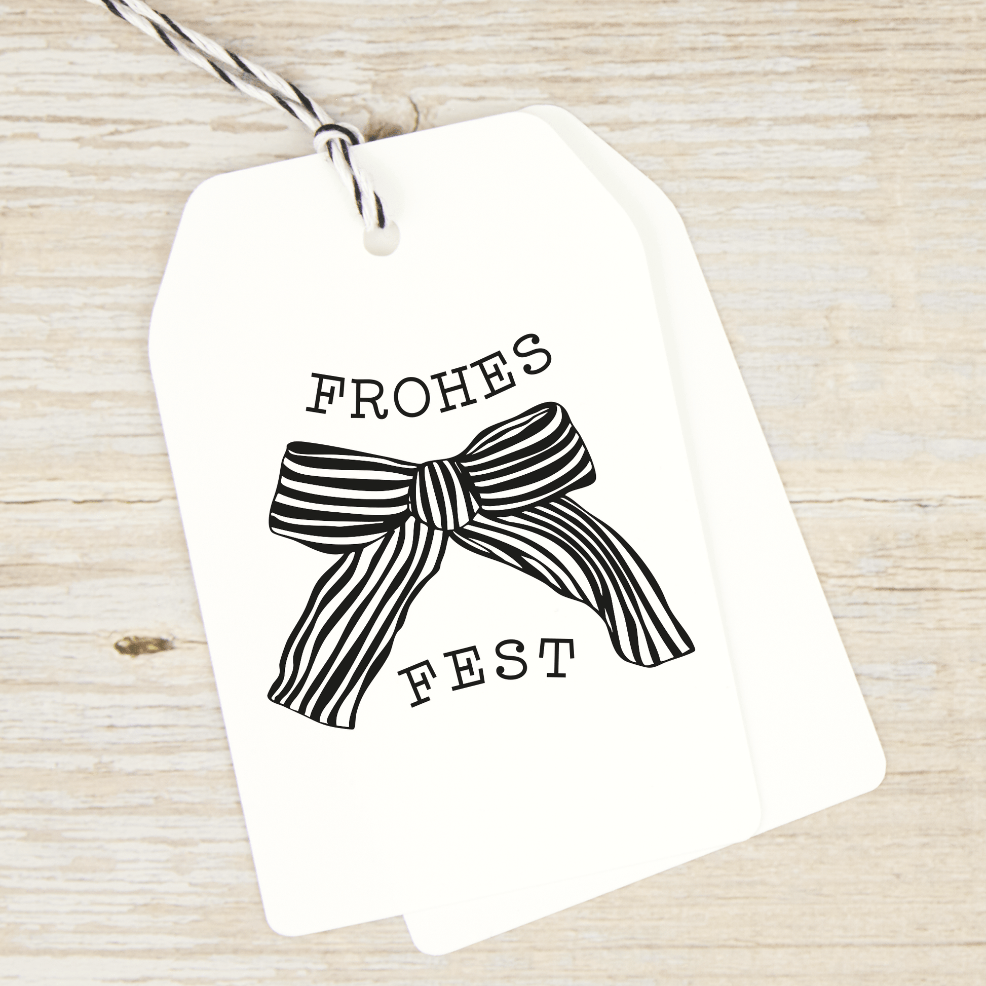 Weihnachtsstempel "Frohes Fest" mit Schleife - IN LOVE WITH PAPER